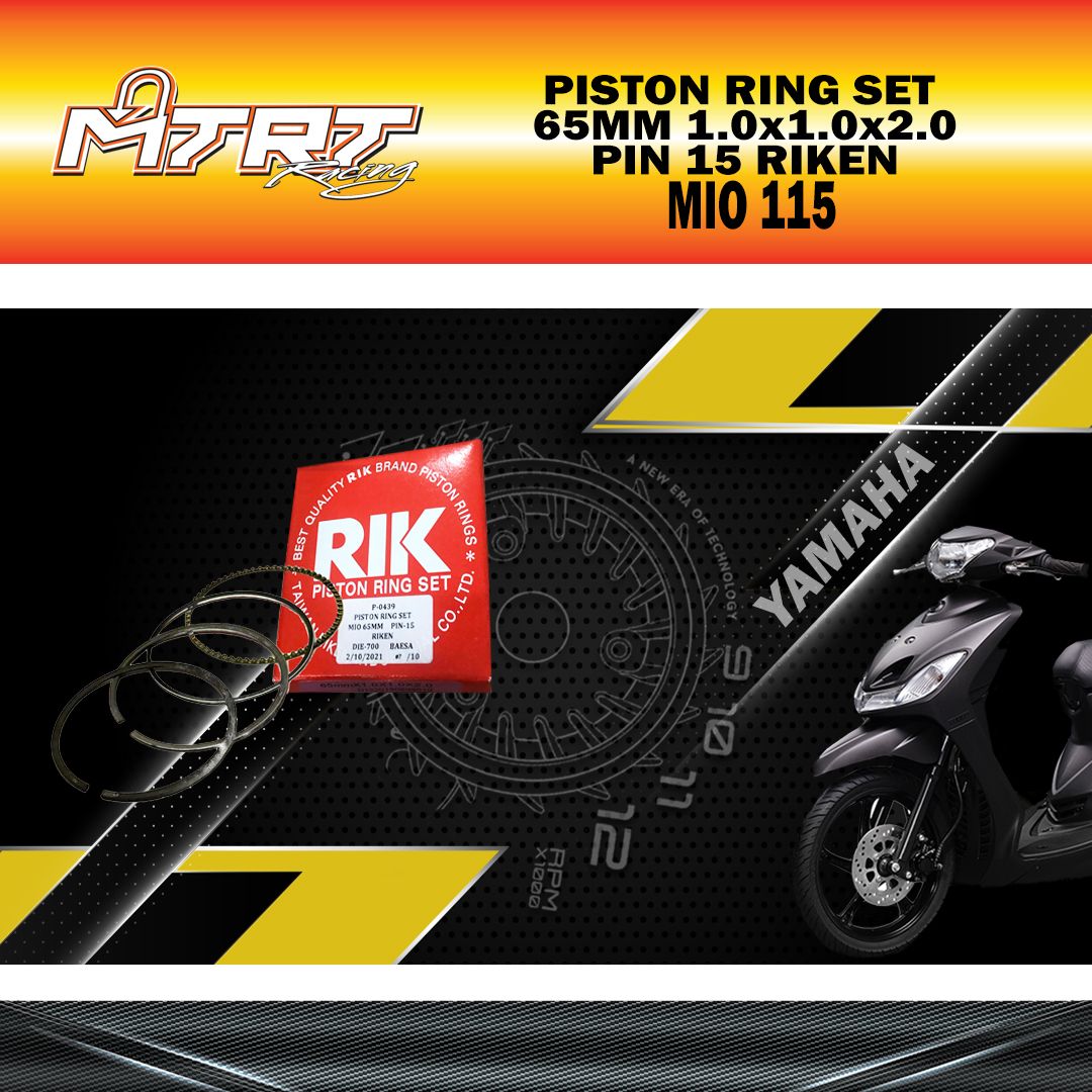 PISTON RING SET MIO 65MM 1.0x1.0x2.0  PIN15 RIKEN
