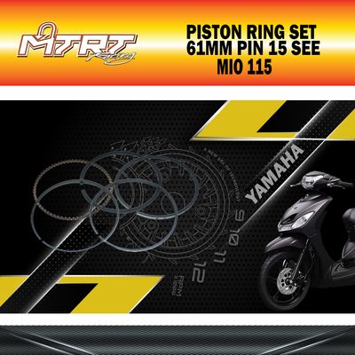 PISTON RING SET MIO/GY6  61MM PIN15 SEE