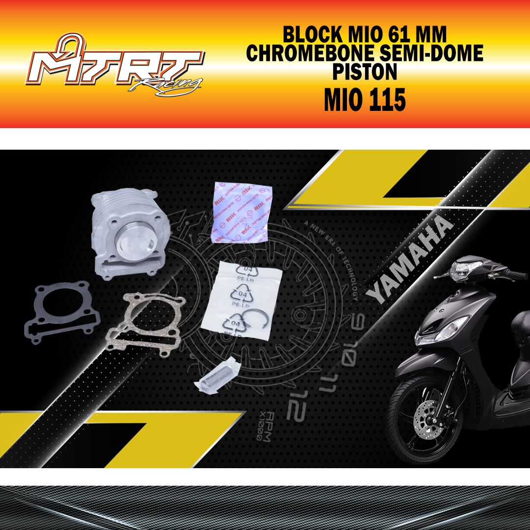 BLOCK MIO 61MM CHROMEBORE SEMI-DOME PISTON MTRT
