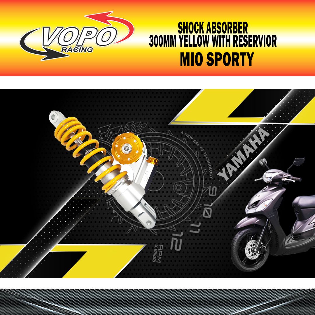 SHOCK ABSORBER MIO SPORTY 300MM YELLOW WITH RESERVIOR