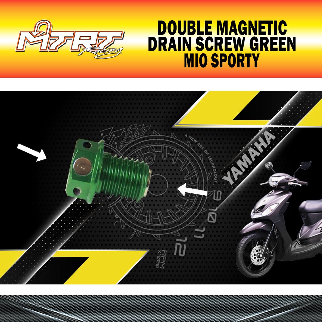 DOUBLE MAGNETIC DRAIN SCREW GREEN MIO MTRT