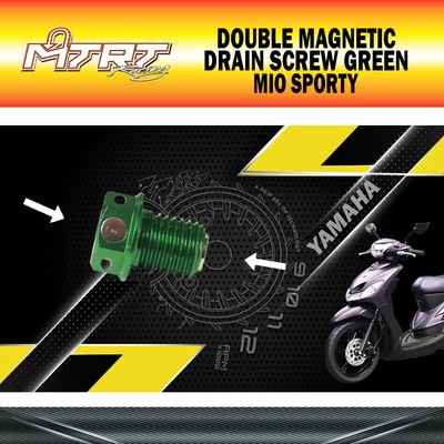 DOUBLE MAGNETIC DRAIN SCREW GREEN MIO MTRT