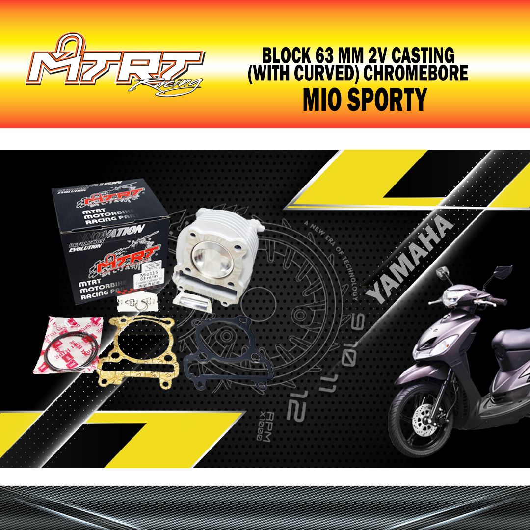 BLOCK MIO 63MM 2V CASTING (WITH CURVED) CHROMEBORE MTRT