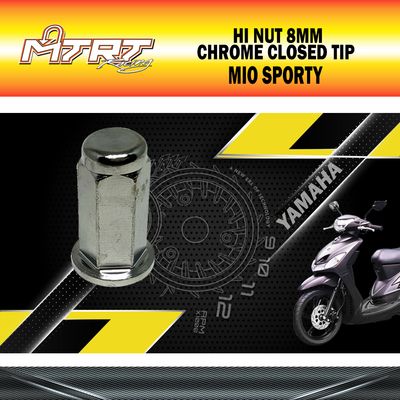 HI NUT MIO 8MM CHROME CLOSED TIP