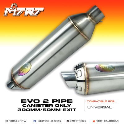 EVO2 PIPE STAINLESS CANISTER ONLY  300mm / 50mm exit MTRT