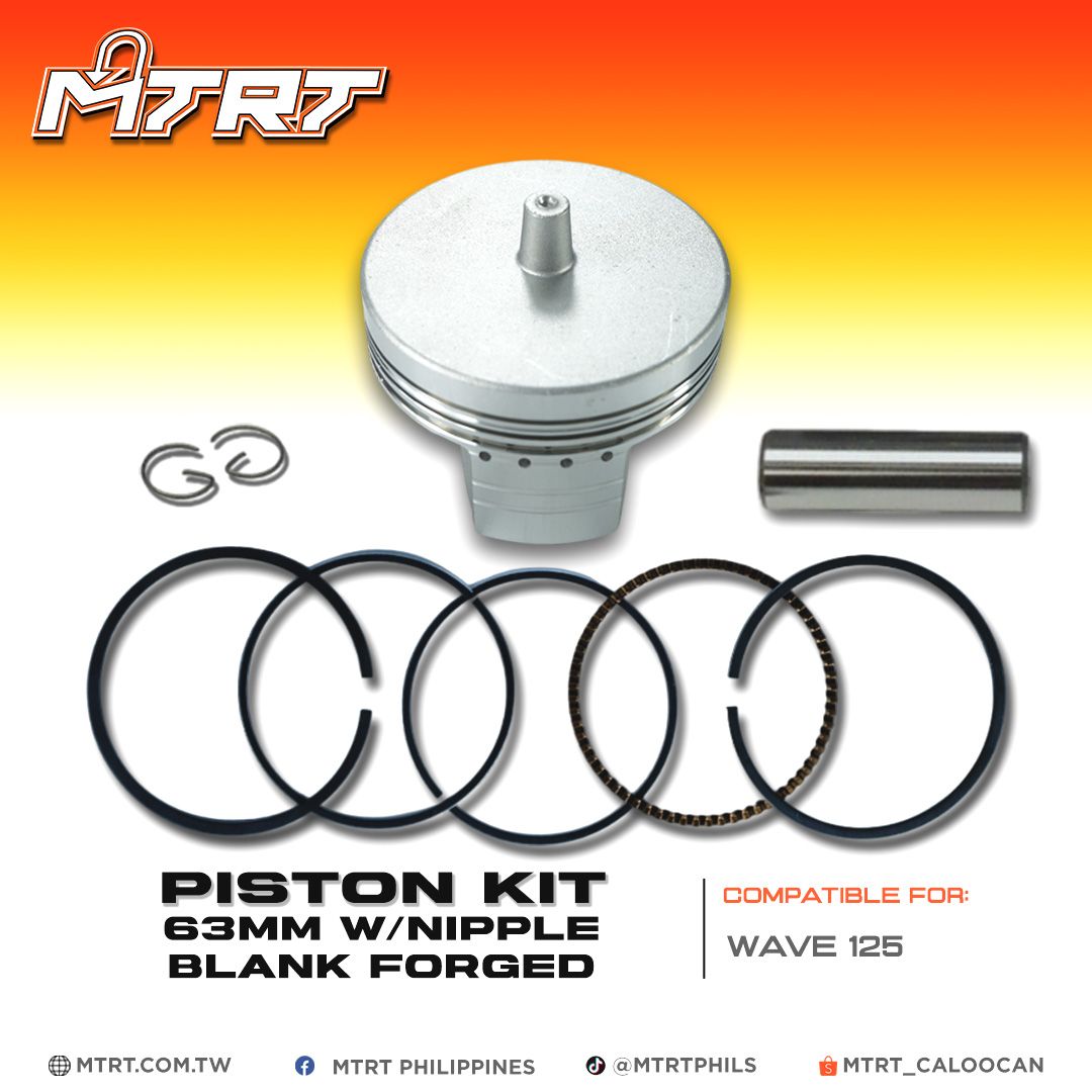 PISTON KIT WAVE125 63MM BLANK FORGED W/NIPPLE MTRT