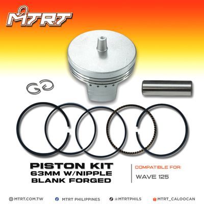 PISTON KIT WAVE125 63MM BLANK FORGED W/NIPPLE MTRT