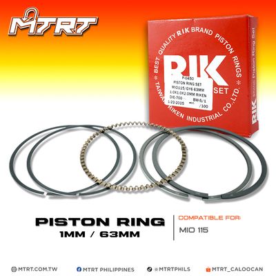 PISTON RING SET 63MM  PIN15 RIKEN (1MM)