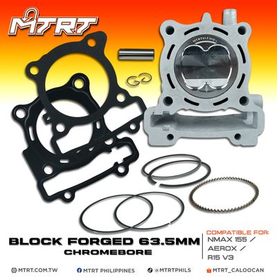 BLOCK FORGED NMAX/AEROX/R15 V3  63.5MM CHROMEBORE MTRT