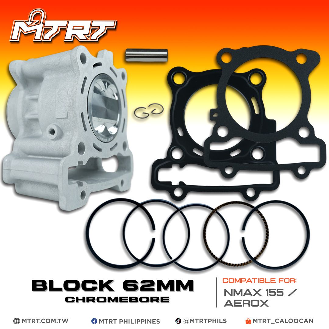 BLOCK NMAX/AEROX 62MM CHROMEBORE CAST MTRT