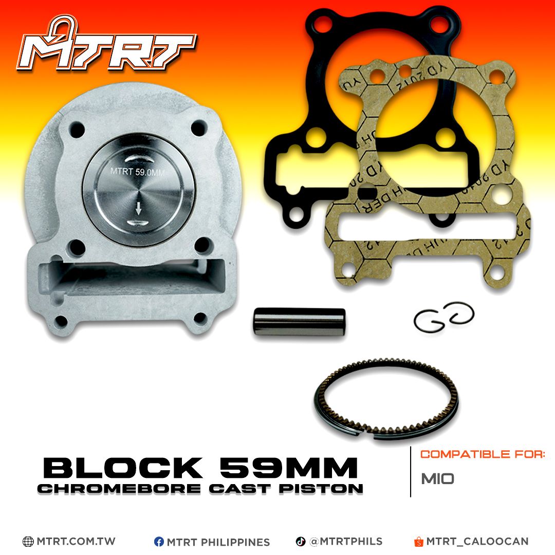 BLOCK MIO 59mm Chromebore cast piston FLAT MTRT
