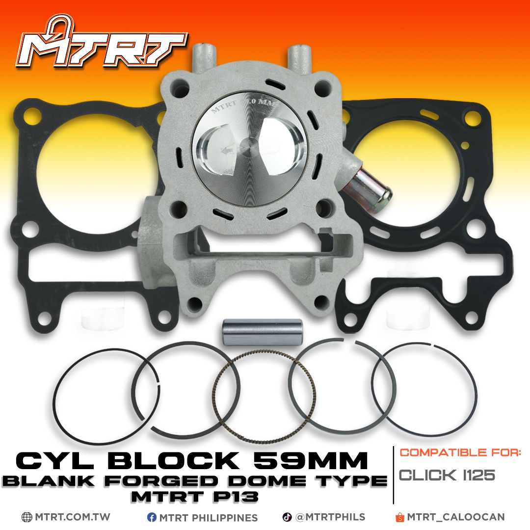 CYL BLOCK CLICKi125  59MM CHROMEBORE BLANK FORGED DOME TYPE MTRT