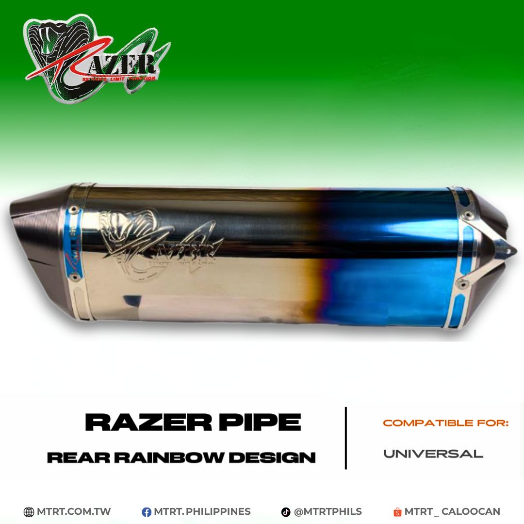 RAZER  PIPE  REAR RAINBOW DESIGN