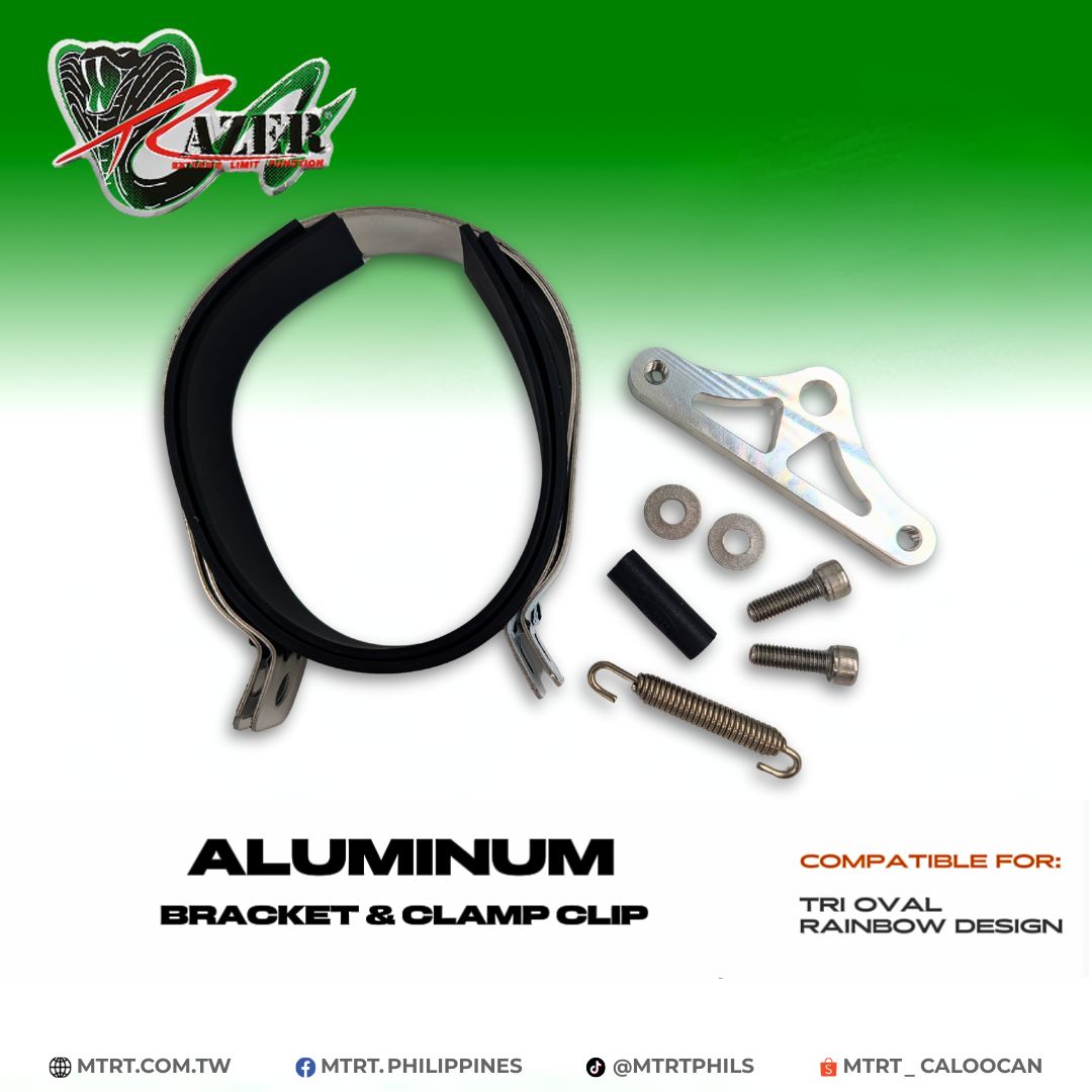 TRI OVAL EXHAUST BRACKET ALUMINUM and EXHAUST CLAMP CLIP  FOR RAINBOW PIPE