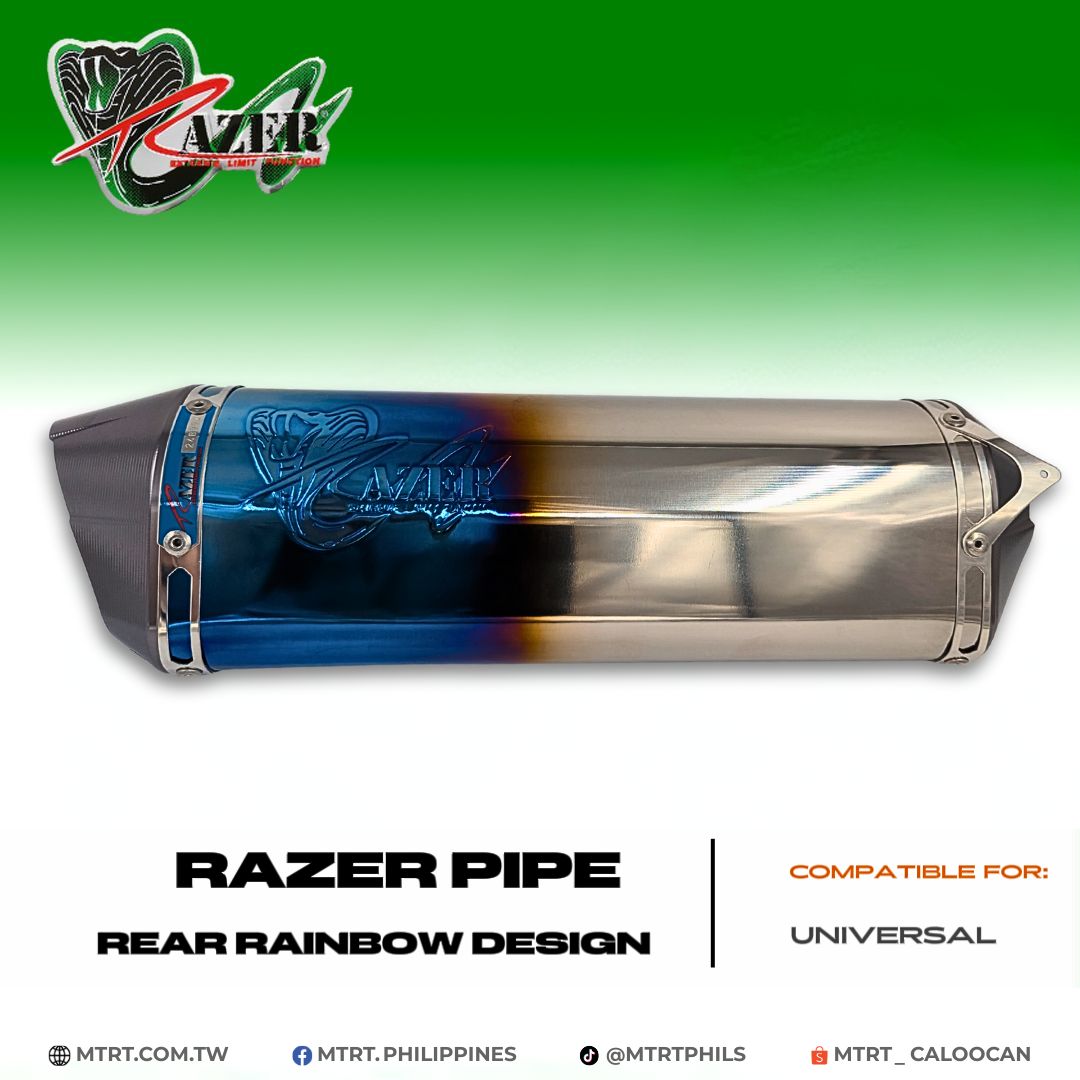 RAZER  PIPE  REAR RAINBOW DESIGN