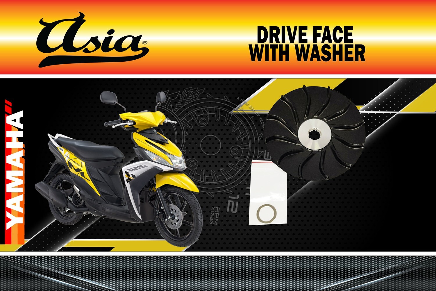 DRIVE FACE WITH WASHER MIOi125 ASIA BLACK