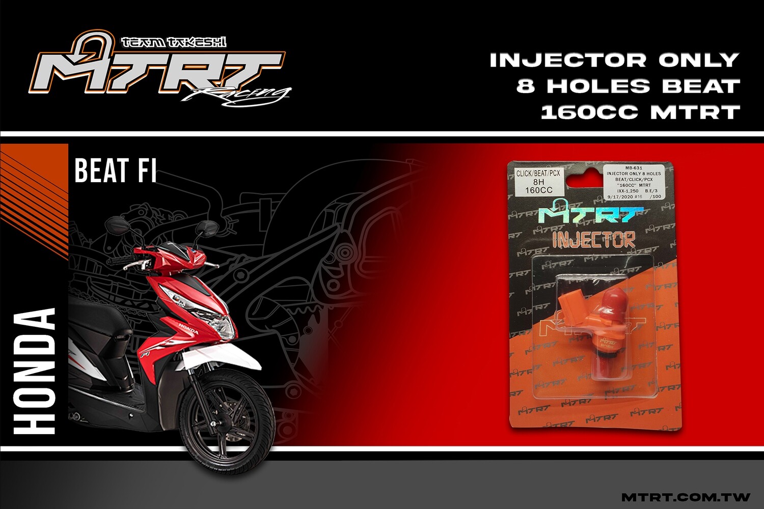 INJECTOR ONLY 8HOLES BEAT CLICK PCX 160CC MTRT