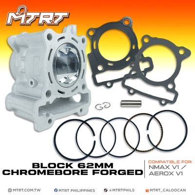 BLOCK NMAX/AEROX V1 Chromebore FORGED 62MM BLOCK NMAX/AEROX V1 Chromebore FORGED 62MM