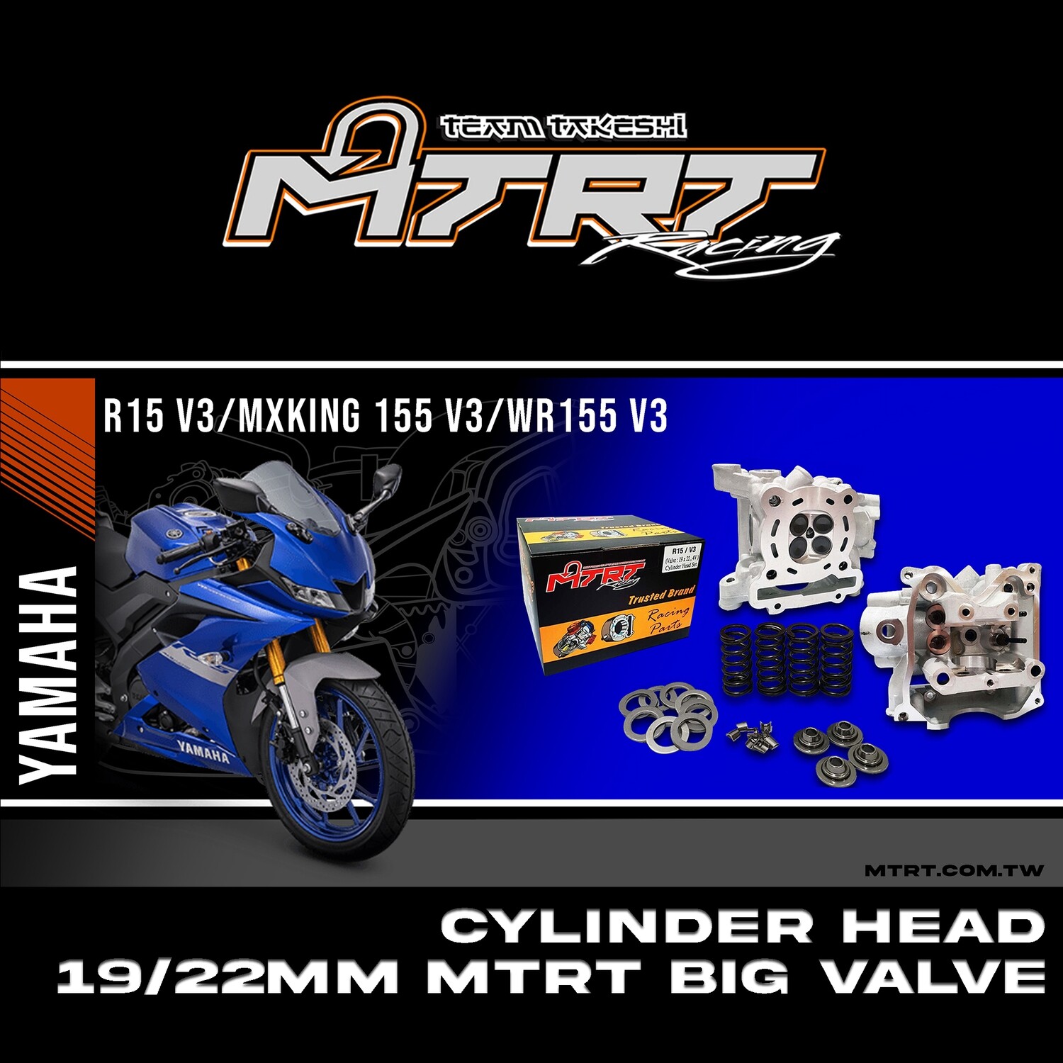CYL. HEAD R15 19/22MM MTRT big valve