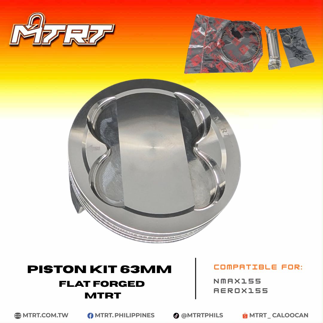 PISTON  KIT 63MM NMAX/AEROX155  FLAT FORGED PISTON MTRT
