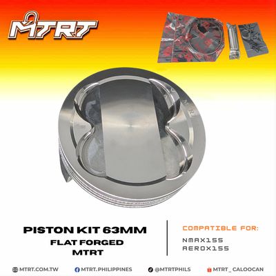PISTON  KIT 63MM NMAX/AEROX155  FLAT FORGED PISTON MTRT