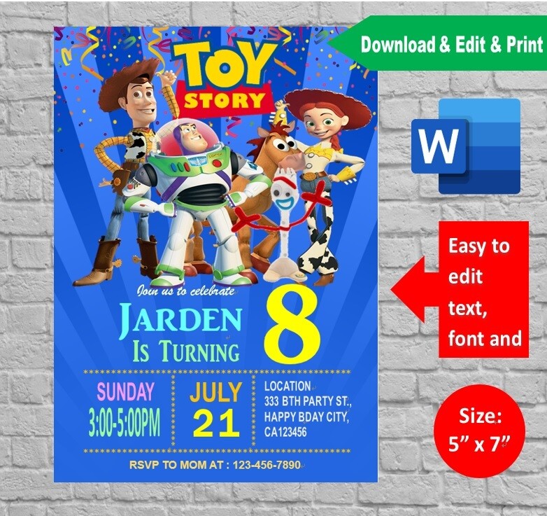 Birthday Invitations Toy Story At Gary Mousseau Blog