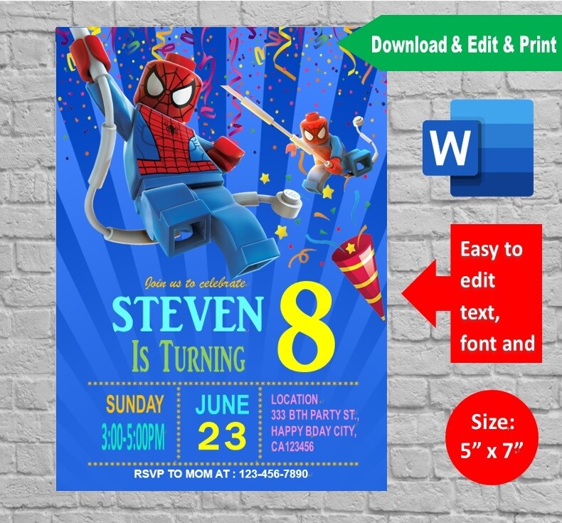 Invitation Spiderman