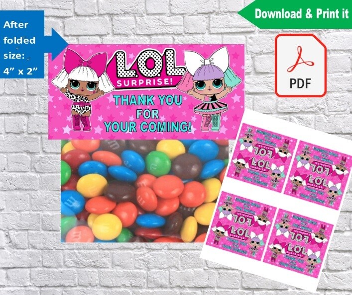 LOL Surprise Dolls Party Treat Bag Toppers Printable