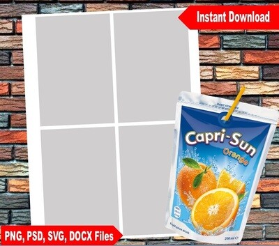 Capri Sun Juice Pouch Labels Template Blank