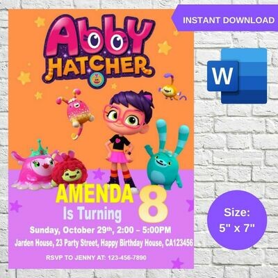 Abby Hatcher Party Invitation Printable Template