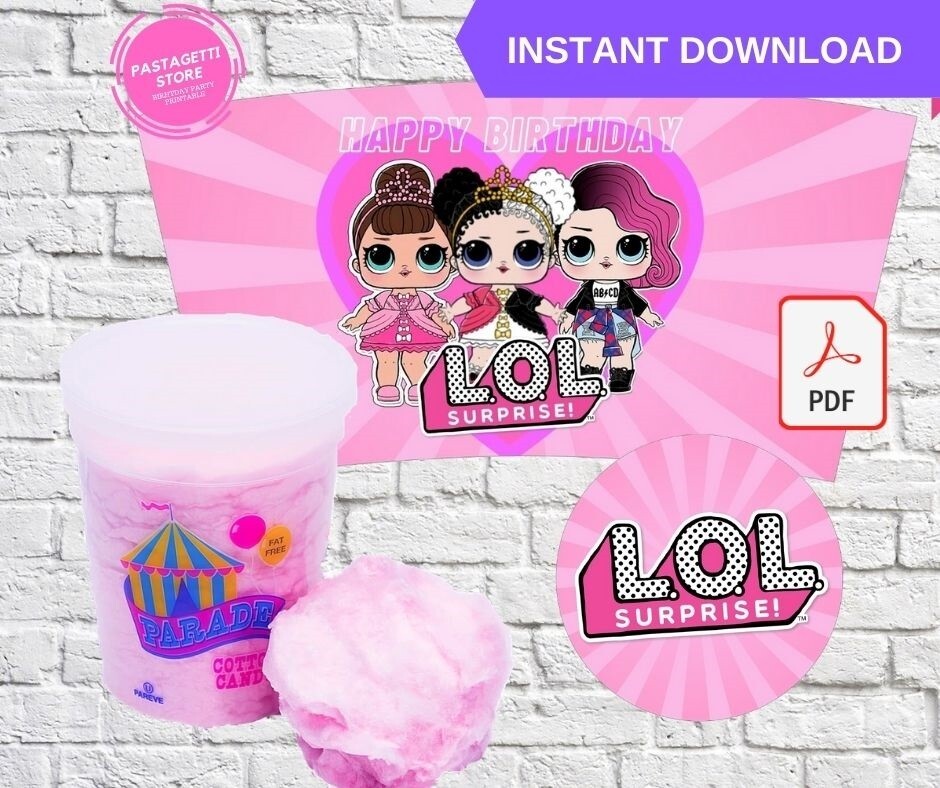 lol surprise dolls cotton candy tub wrappers labels