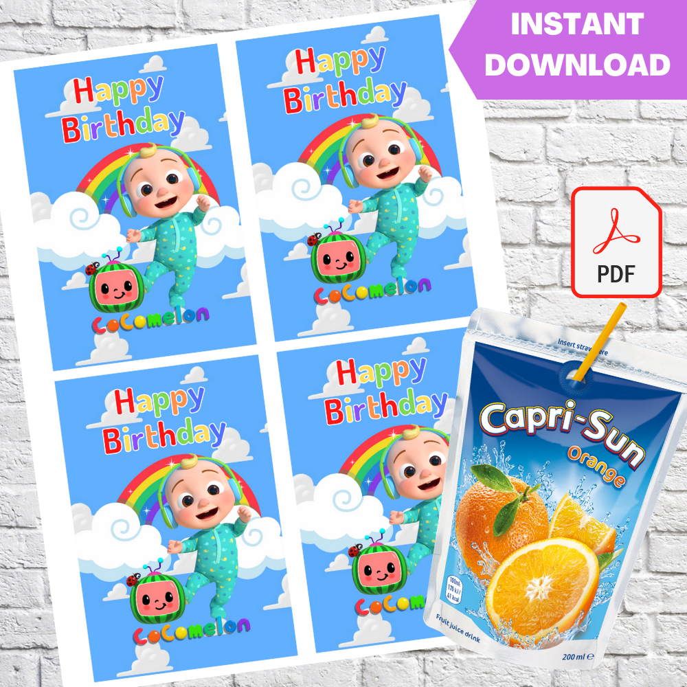 Cocomelon Baby JJ Capri Sun Juice Bag Label