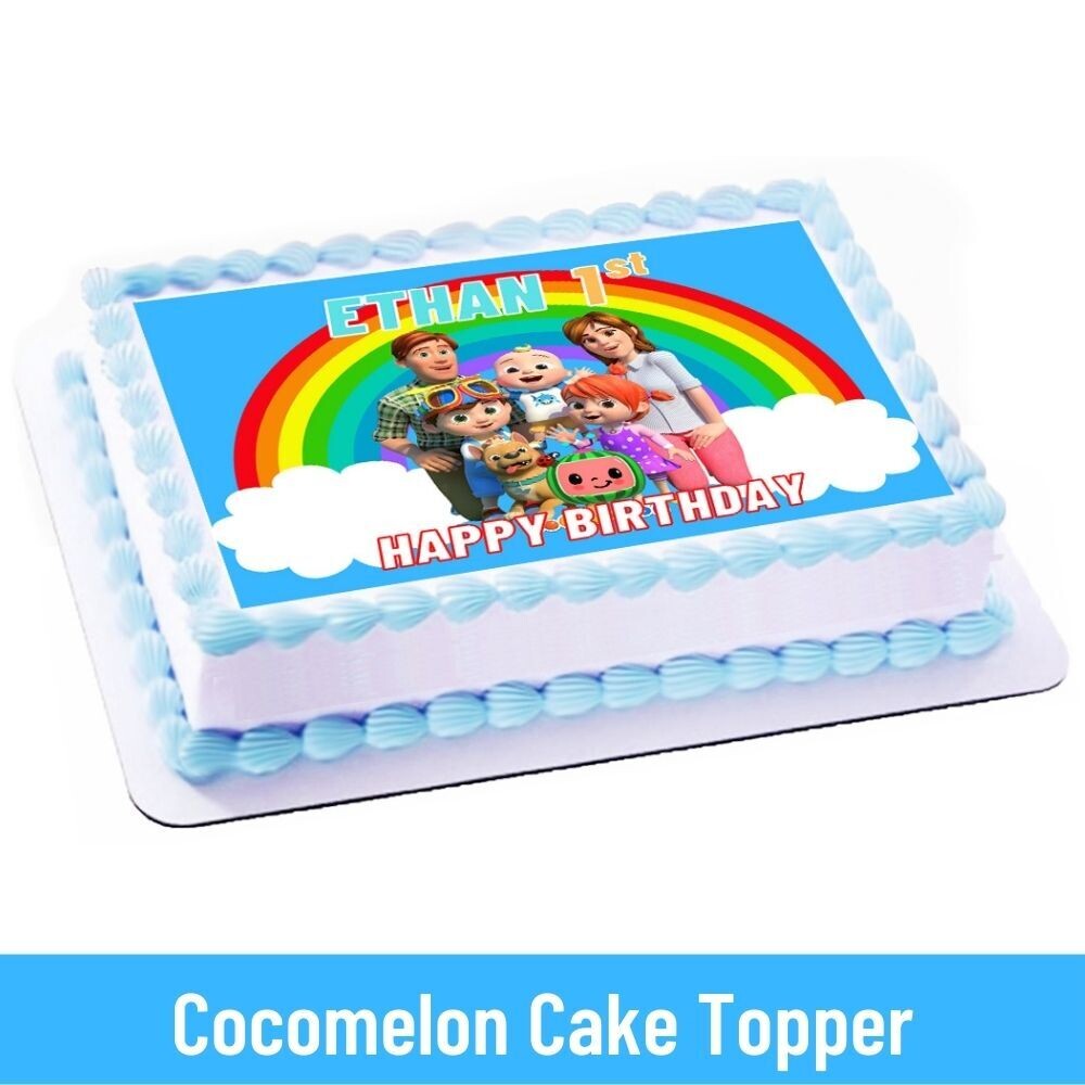 Cocomelon JJ Family Party Personalized Cake Topper