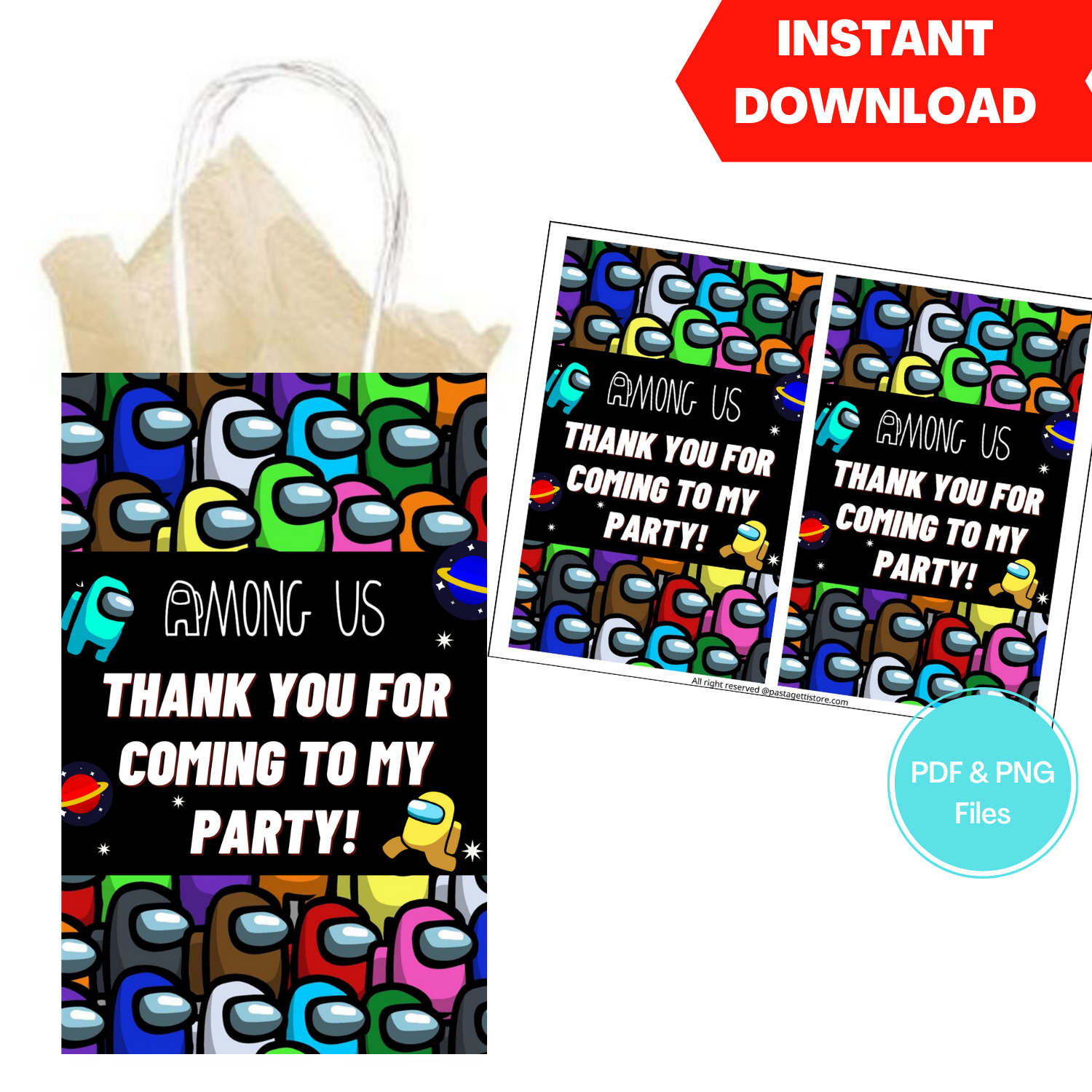 Among Us Party Favor Gift Bag Labels Printable