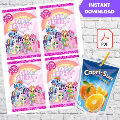 My Little Pony Capri Sun Juice Bag Labels Printable