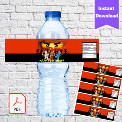 Lego Ninjago Water Bottle Label Printable