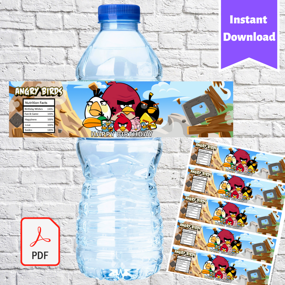 Angry Birds Water Bottle Label Printable