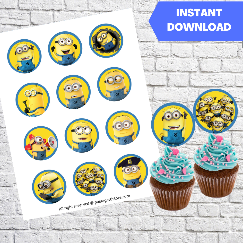 Minions Party Cupcake Toppers Printable