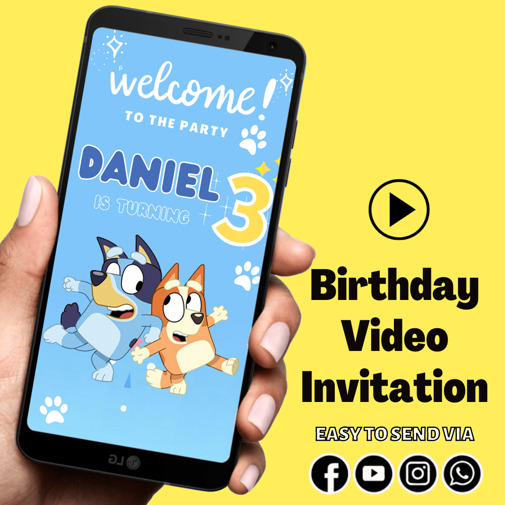 Bluey Birthday Video Invitation