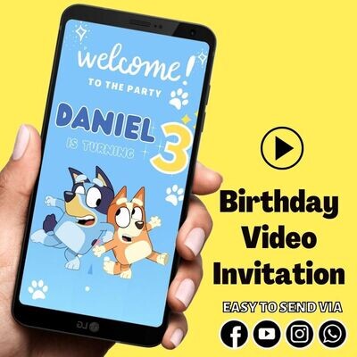 Bluey Birthday Video Invitation