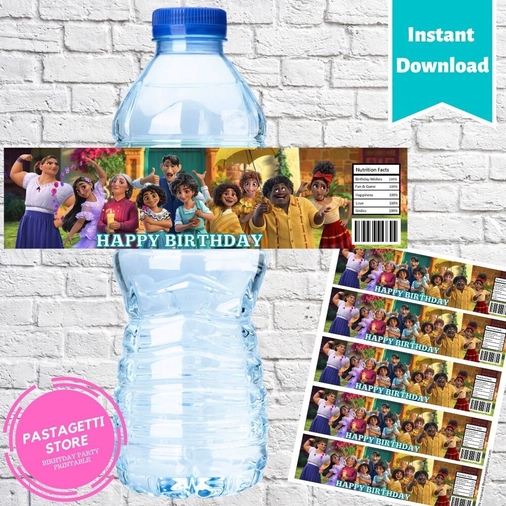 Encanto Party Water Bottle Labels Printable