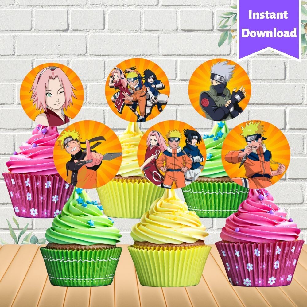 24 pcs Naruto Cupcake Toppers Printable