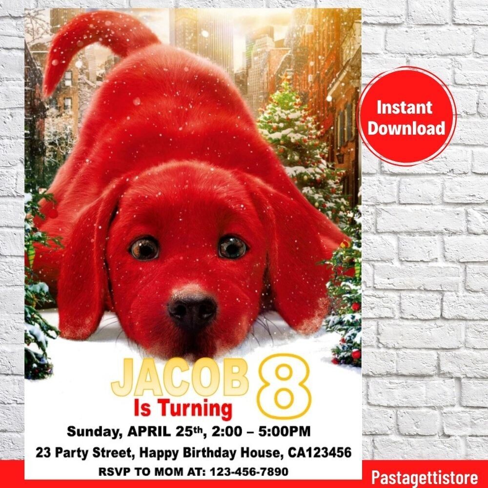 Clifford The Big Red Dog Invitation Template