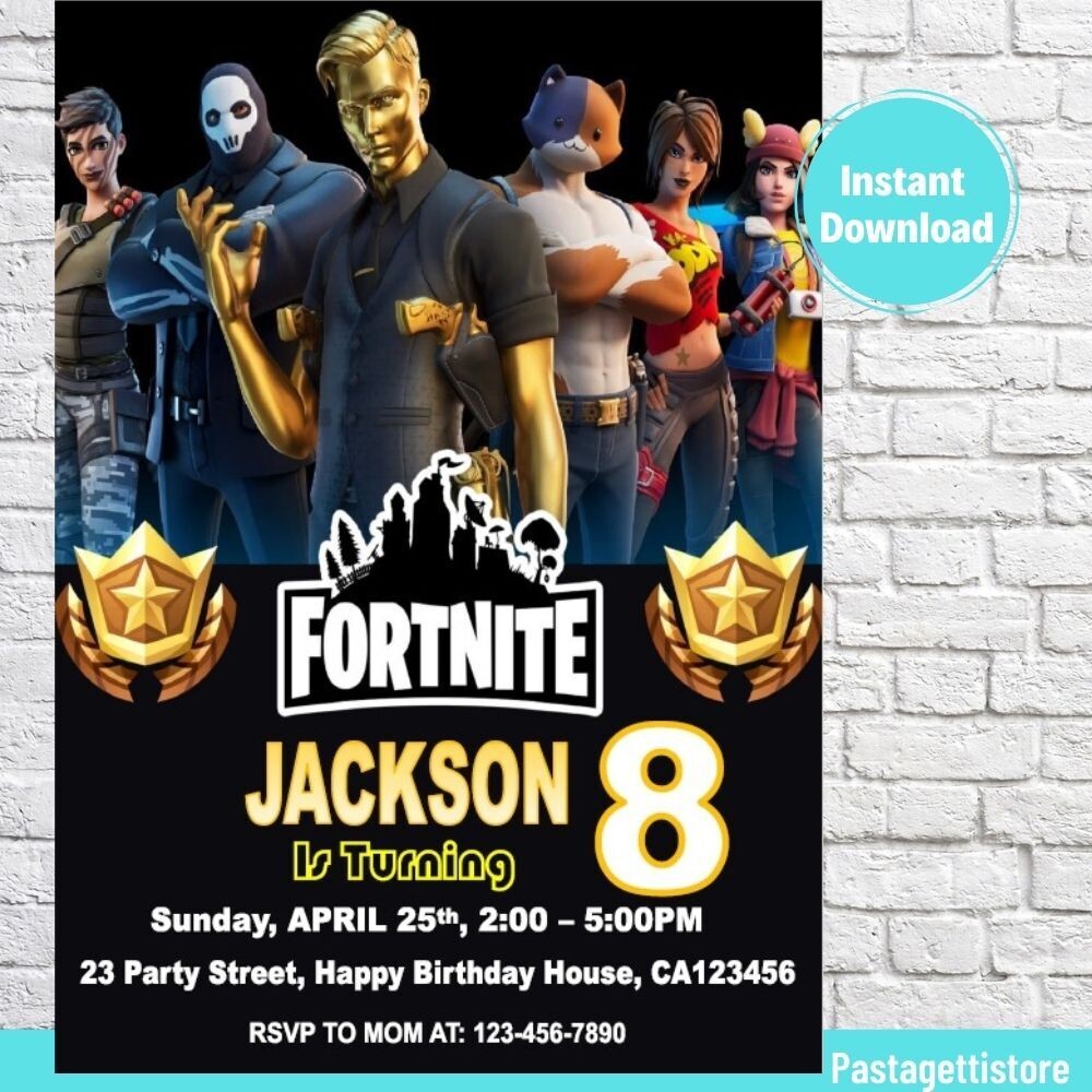 Fortnite Birthday Invitation Template