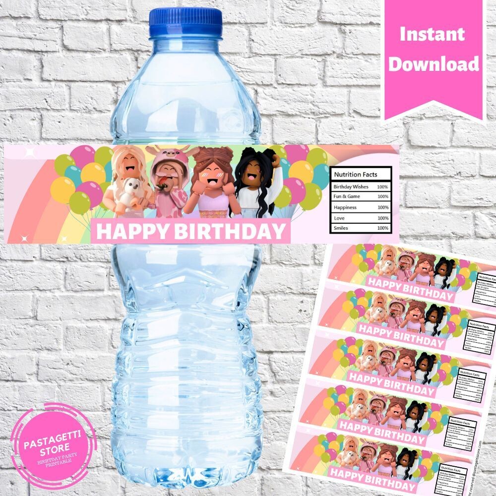 Roblox Girls Water Bottle Labels Printable