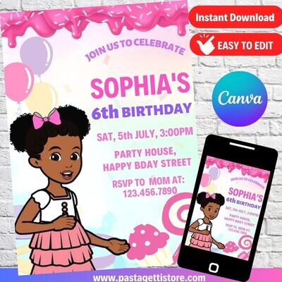Gracies Corner Birthday Invitation Digital