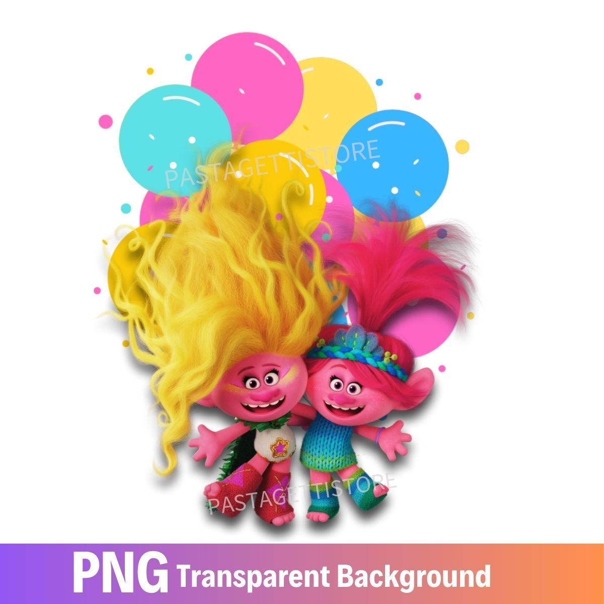 Trolls Poppy and Viva PNG image Clipart
