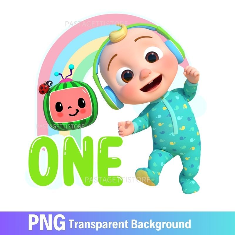 Cocomelon 1st Birthday One PNG image