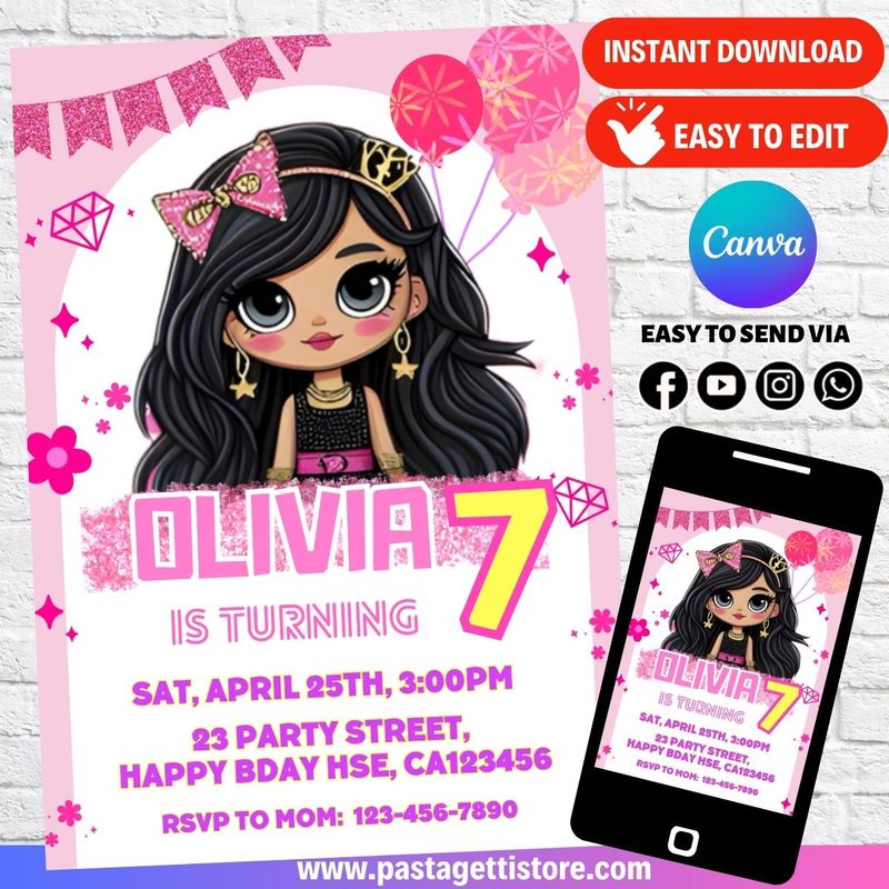 LOL OMG Birthday Invitation Template