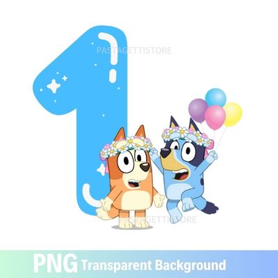 Bluey Bingo 1st Birthday PNG image Clipart One